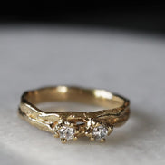 Gold ring with diamonds 7 10 Yellow gold 585