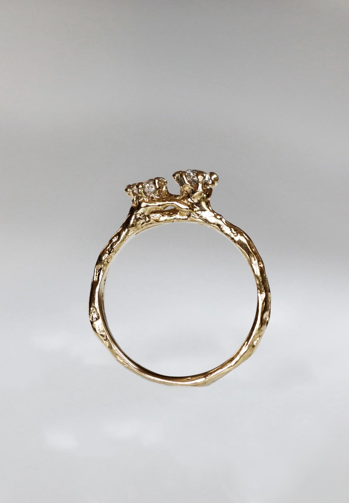 Gold ring with diamonds 7 10 Yellow gold 585