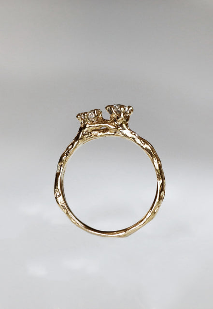 Gold ring with diamonds 7 10 Yellow gold 585