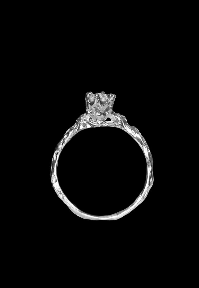 Diamond ring, yellow gold, 8.00. White gold 585 Anna Samków