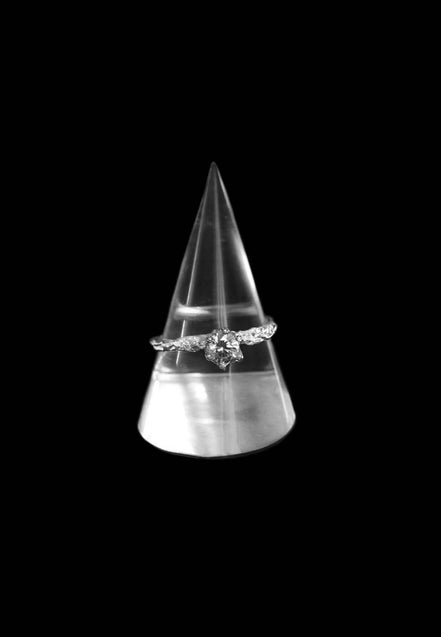 Diamond ring, yellow gold, 8.00. White gold 585 Anna Samków