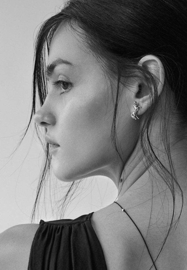 Silver UNICORN stud earrings No.2