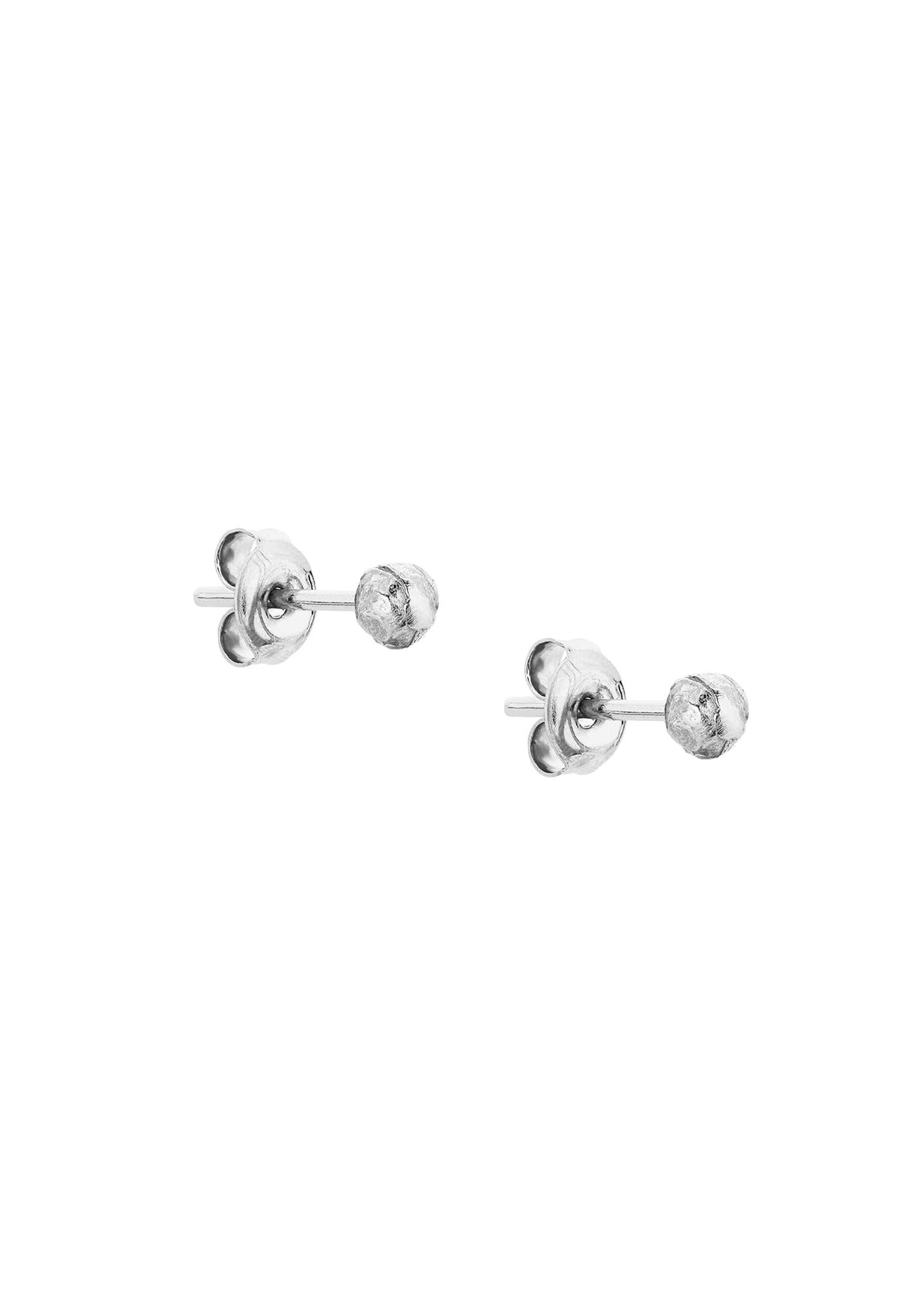 Silver ball earrings 6:10 No.2