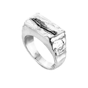 Silver signet ring No1 FISH spiritual compass