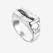 Silver signet ring No1 FISH spiritual compass