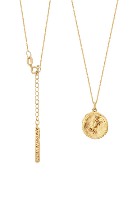 Silver necklace UNICORN gold-plated medal No.1