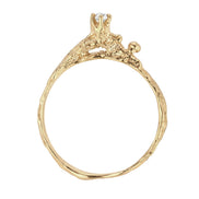 Gold ring 7:28. Yellow gold 585 with a white diamond