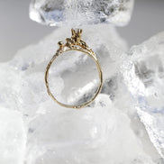 Gold ring 7:28. Yellow gold 585 with a white diamond