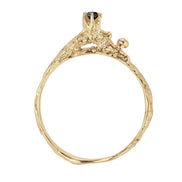Gold ring 7:28. Yellow gold 585 with black diamond