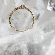 Gold ring 14:03 Yellow gold 585 with white diamond