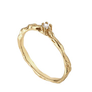 Gold ring 14:03 Yellow gold 585 with white diamond