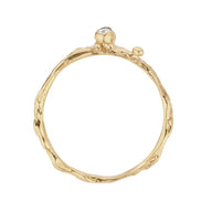 Gold ring 8:18. Yellow gold 585 with a white brilliant.