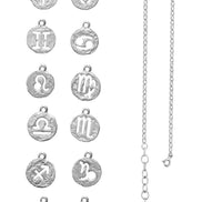 Silver ankle bracelet with your zodiac sign No.2