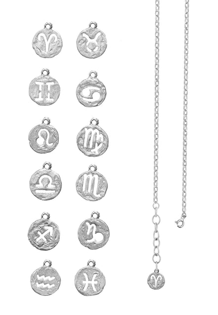 Silver ankle bracelet with your zodiac sign No.2