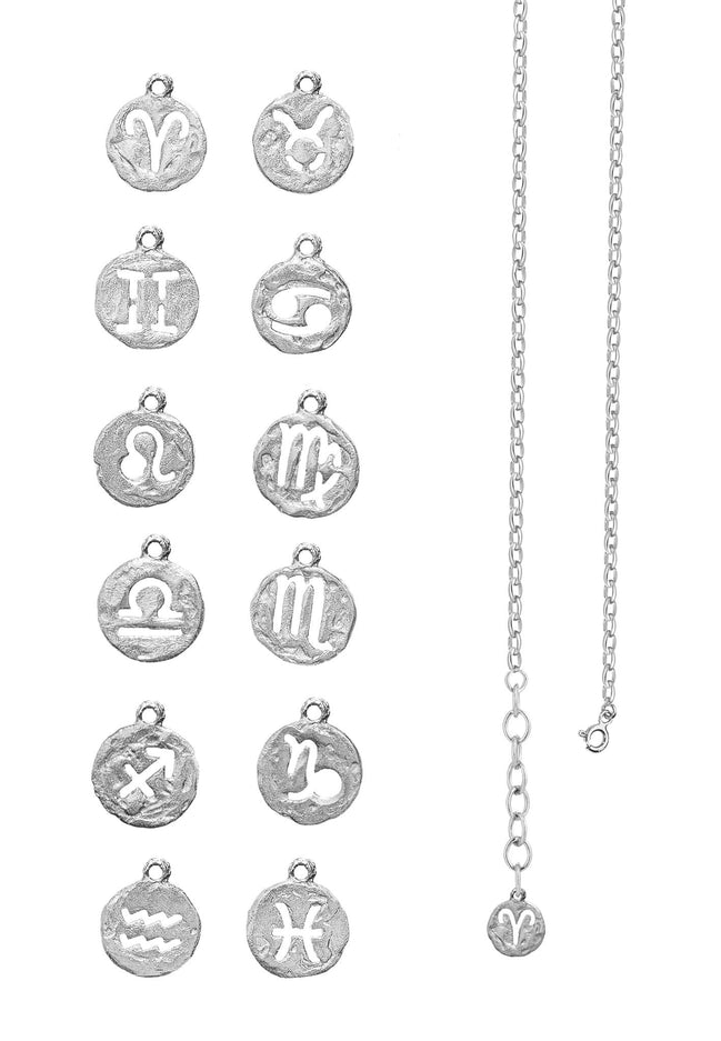 Silver ankle bracelet with your zodiac sign No.2