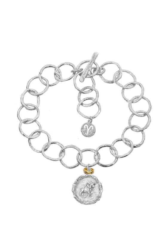Silver bracelet with your zodiac sign No.1
