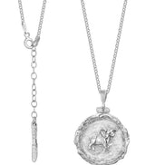 Silver locket necklace with your zodiac sign No.2