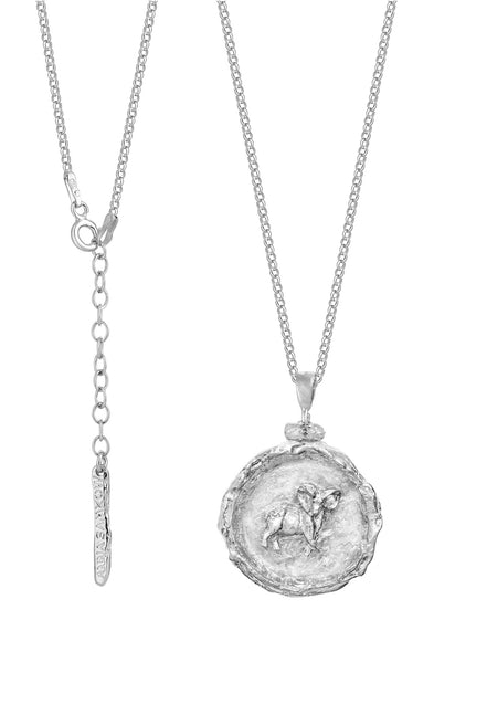 Silver locket necklace with your zodiac sign No.2