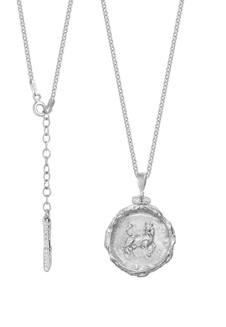 Silver locket necklace with your zodiac sign No.2