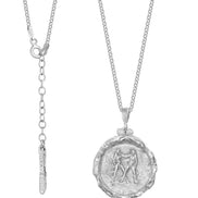Silver locket necklace with your zodiac sign No.2