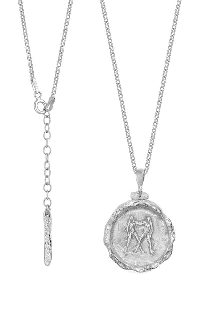 Silver locket necklace with your zodiac sign No.2