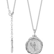 Silver locket necklace with your zodiac sign No.2