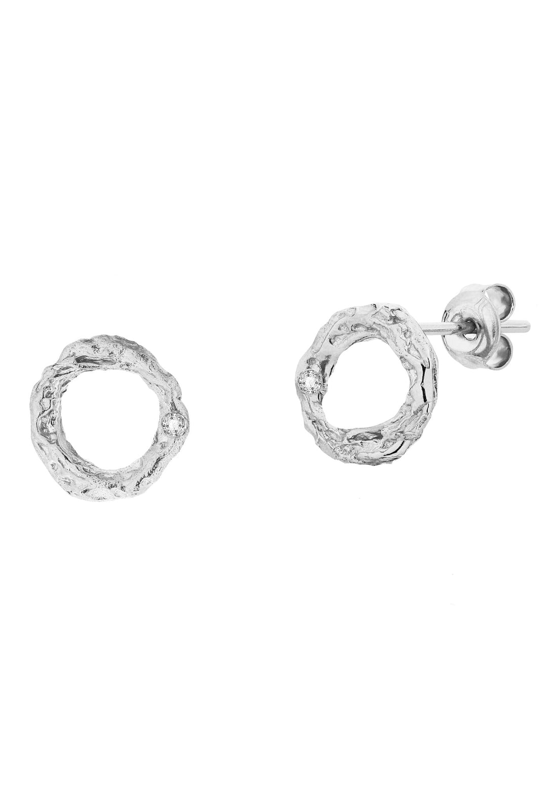 Gold earrings with diamonds No5 White gold 585