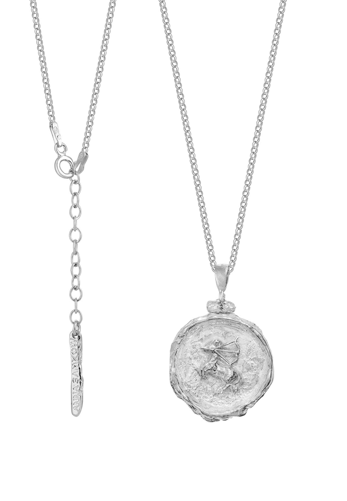 Silver locket necklace with your zodiac sign No.2