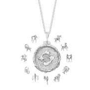 Silver locket necklace with your zodiac sign No.2