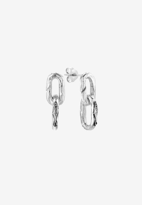 Srebrne kolczyki ogniwa No.1