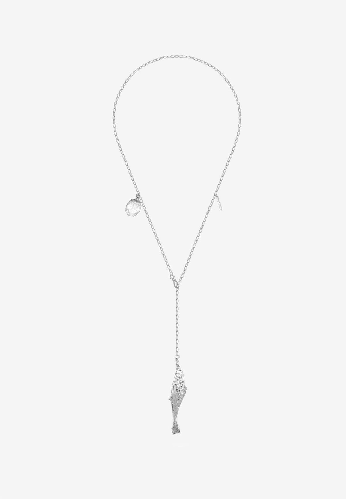 Silver necklace No. 1 Fish spiritual compass
