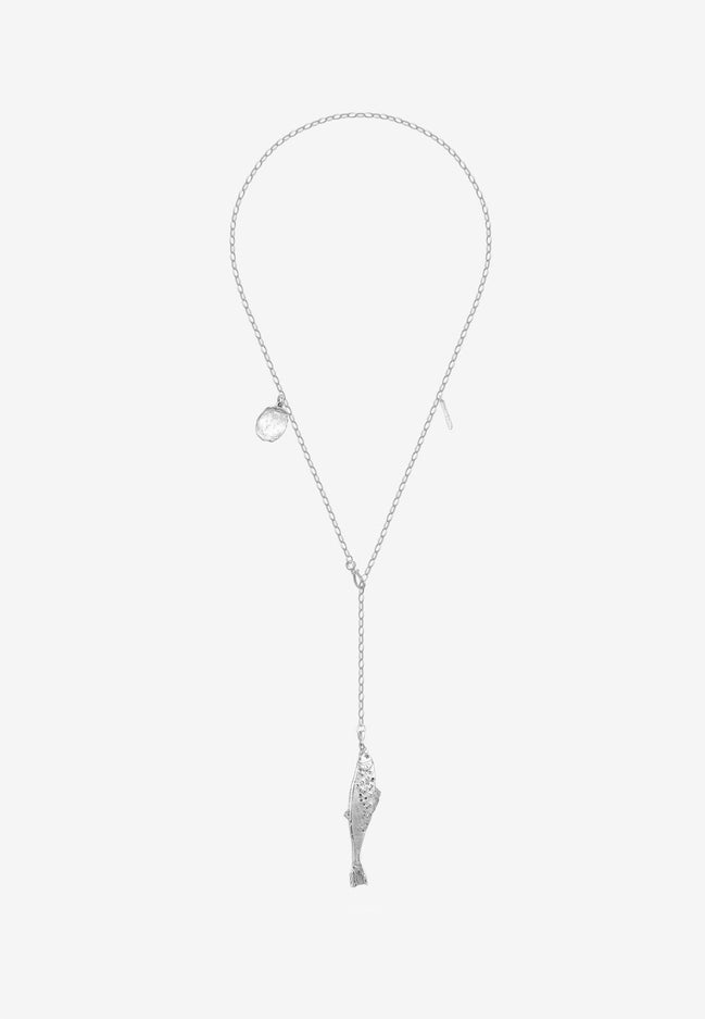 Silver necklace No. 1 Fish spiritual compass