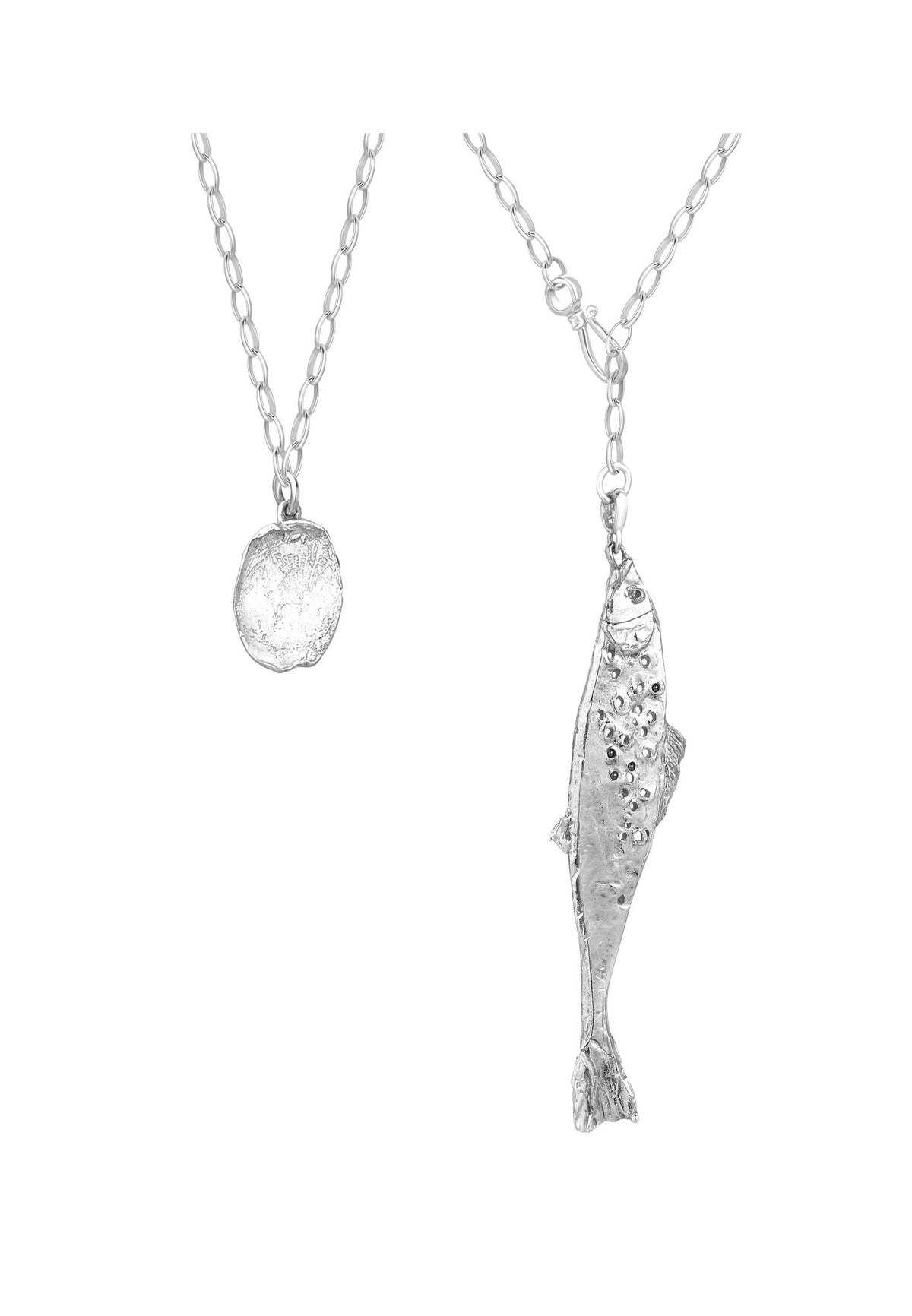 Silver necklace No. 1 Fish spiritual compass