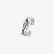 Silver ear cuff No.2 Compass spirit fish