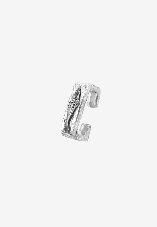 Silver ear cuff No.2 Compass spirit fish